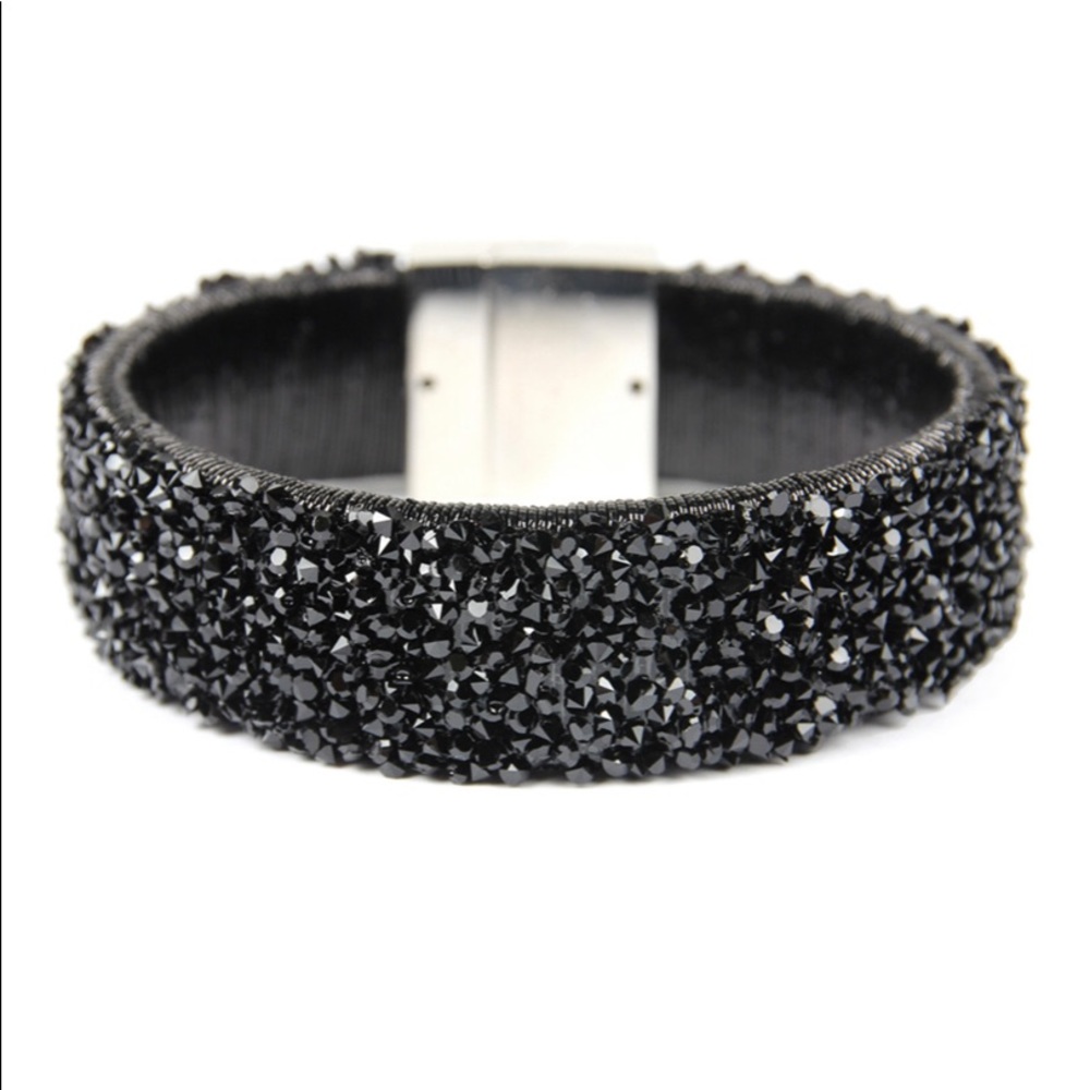 Wide Rhinestone Bangle Bracelet - Picture 2 of 3